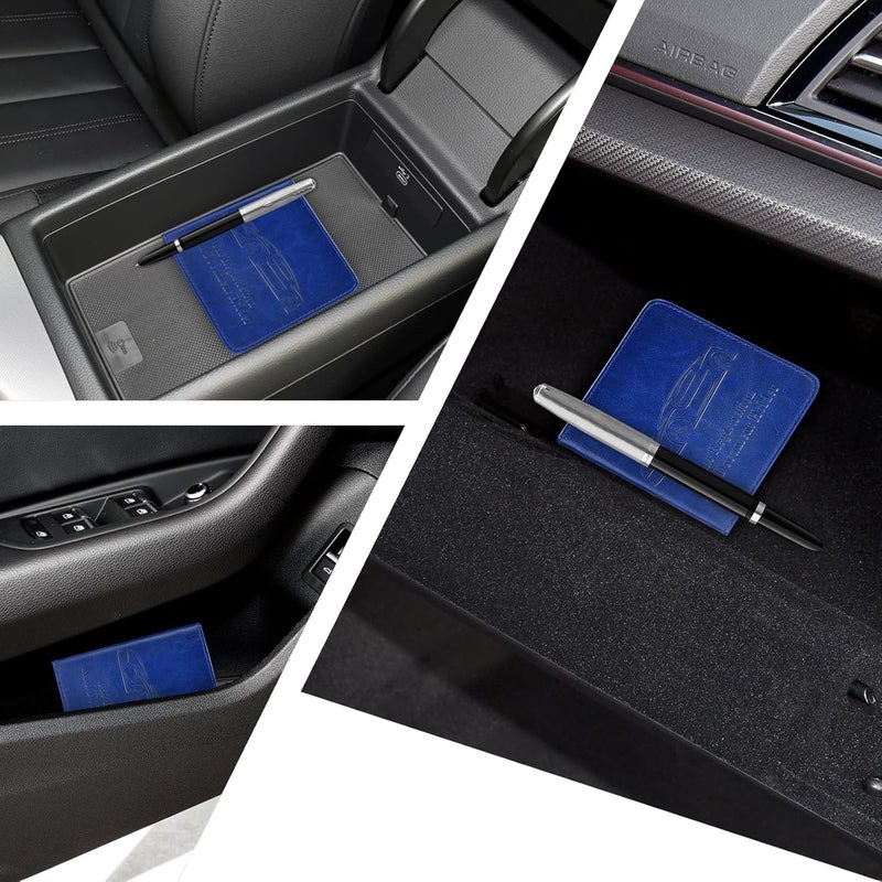 Peisicne 2-Pack Car Registration and Insurance Holder, Car Organization Vehicle Document Organizer with Magnetic Closure for Cards, License in Glove Box, Dark Blue - Image 2